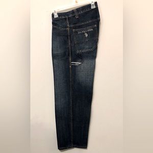 90s Y2K US POLO ASSOCIATION BAGGY WIDE LEG CARPENTER SKATE JEANS SIZE 30x30